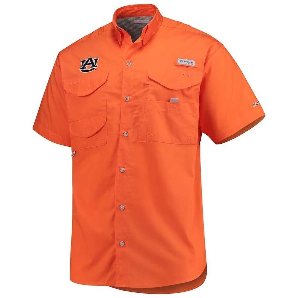 Columbia PFG Auburn University Orange Men's XXL 2X Short Sleeve Breathable Shirt
